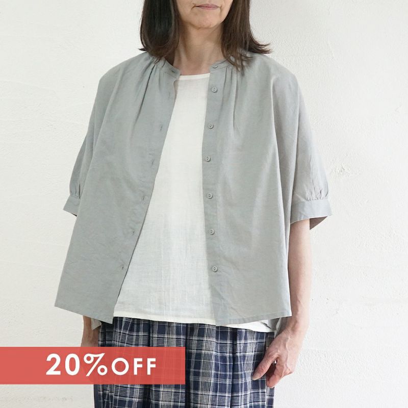 Branch m‘.,ブランチエム,ナチュラル,30代,40代,50代,60代,リネン,ゆったり,blouse,ブラウス,半袖,コットンリネン,ドルマンブラウス,ドルマンスリーブ