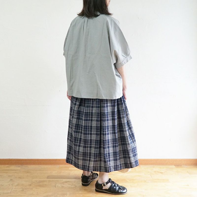 Branch m‘.,ブランチエム,ナチュラル,30代,40代,50代,60代,リネン,ゆったり,blouse,ブラウス,半袖,コットンリネン,ドルマンブラウス,ドルマンスリーブ