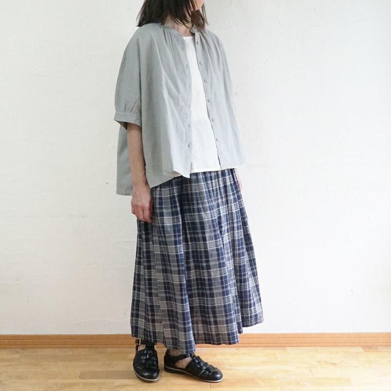 Branch m‘.,ブランチエム,ナチュラル,30代,40代,50代,60代,リネン,ゆったり,blouse,ブラウス,半袖,コットンリネン,ドルマンブラウス,ドルマンスリーブ