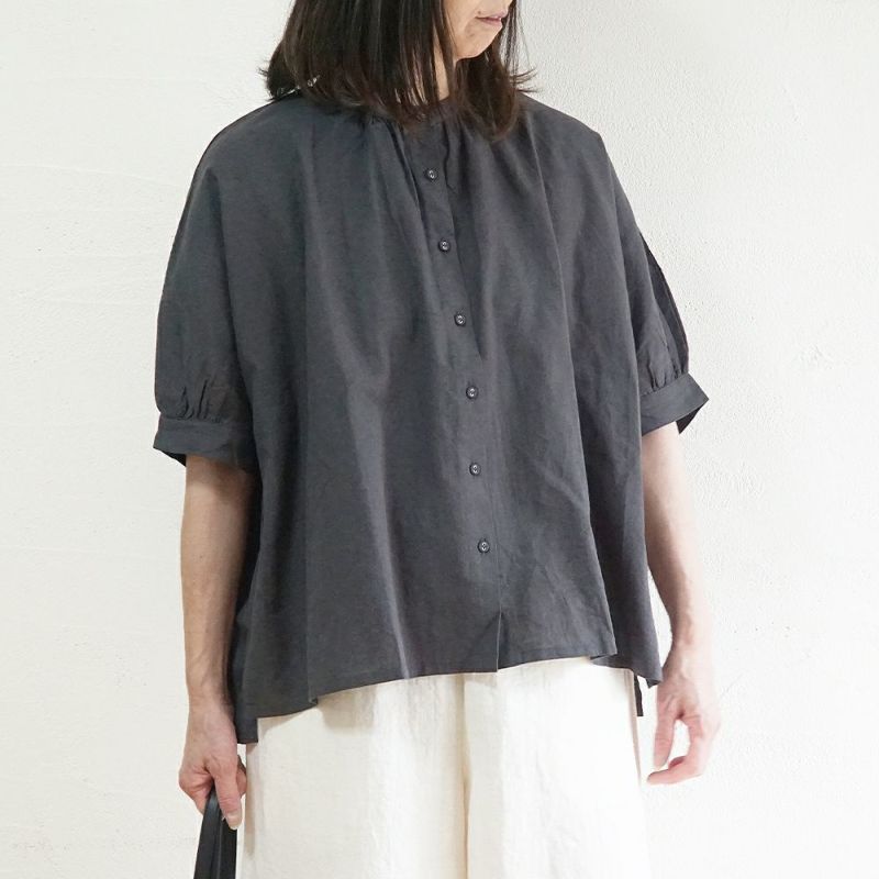 Branch m‘.,ブランチエム,ナチュラル,30代,40代,50代,60代,リネン,ゆったり,blouse,ブラウス,半袖,コットンリネン,ドルマンブラウス,ドルマンスリーブ