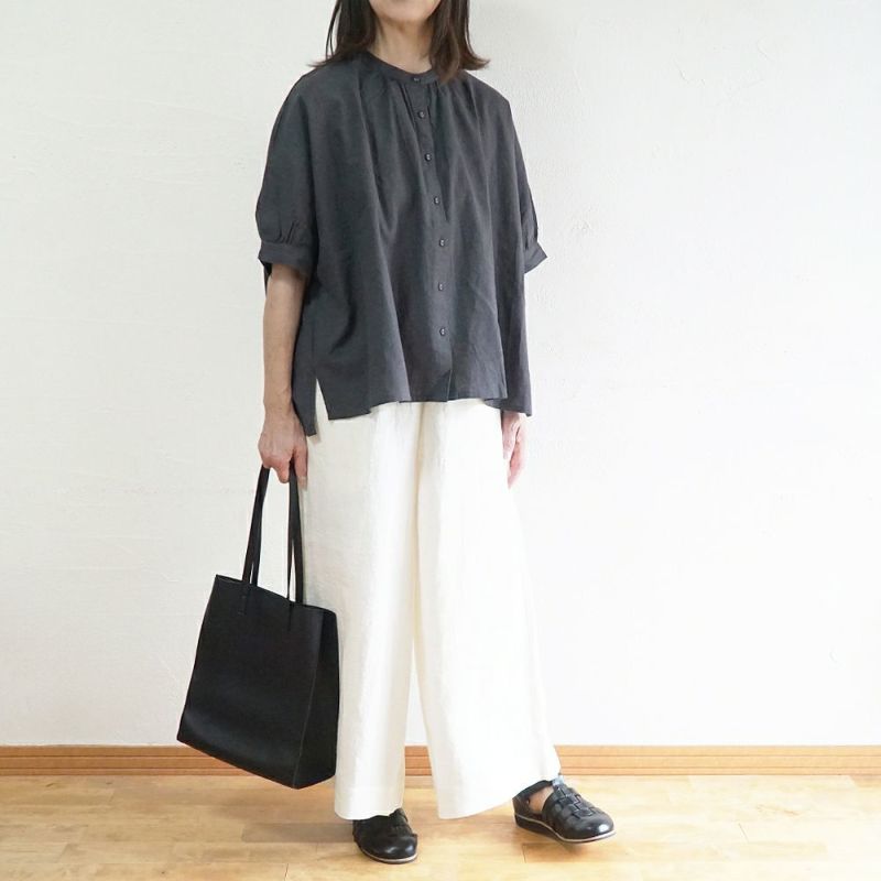 Branch m‘.,ブランチエム,ナチュラル,30代,40代,50代,60代,リネン,ゆったり,blouse,ブラウス,半袖,コットンリネン,ドルマンブラウス,ドルマンスリーブ