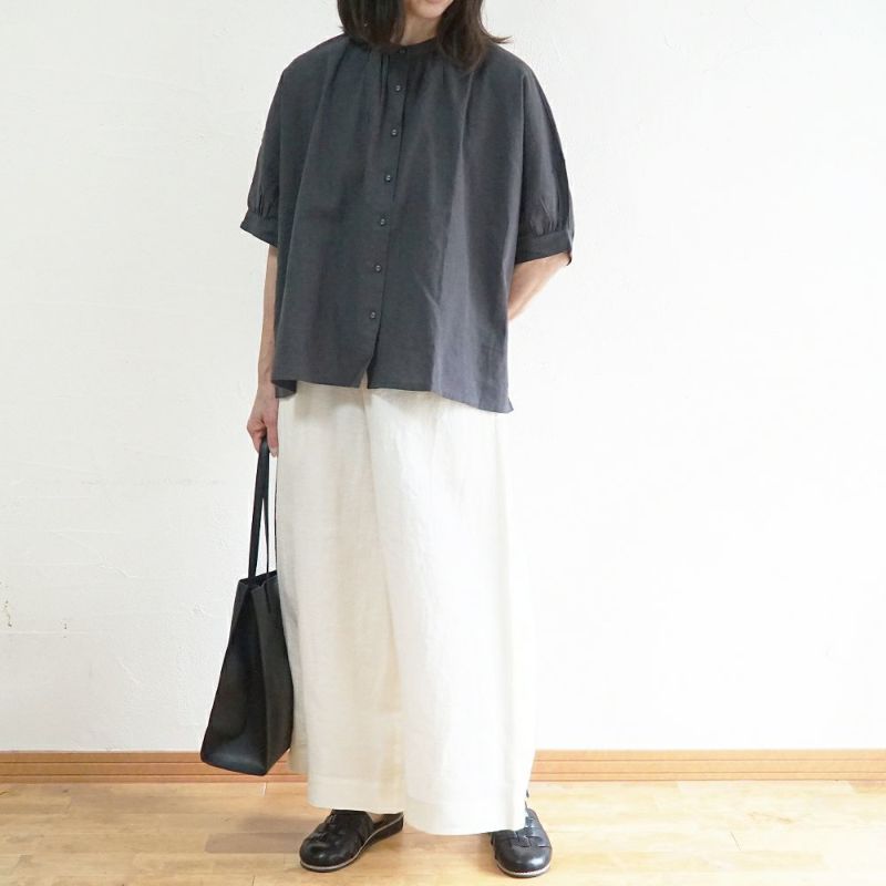 Branch m‘.,ブランチエム,ナチュラル,30代,40代,50代,60代,リネン,ゆったり,blouse,ブラウス,半袖,コットンリネン,ドルマンブラウス,ドルマンスリーブ