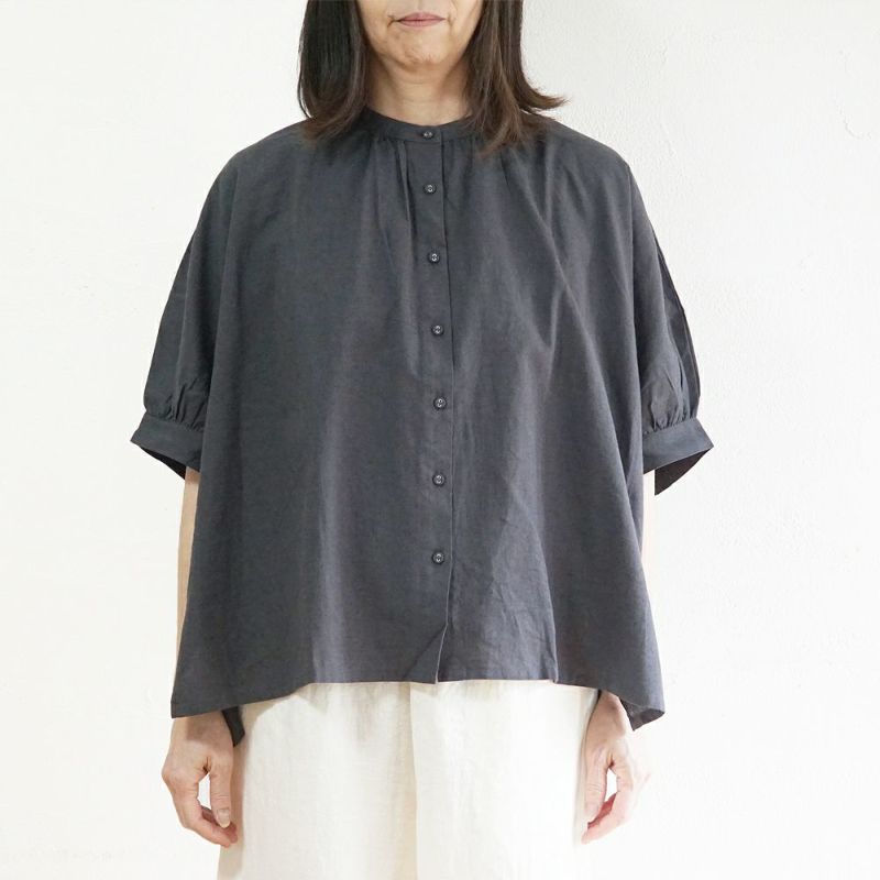 Branch m‘.,ブランチエム,ナチュラル,30代,40代,50代,60代,リネン,ゆったり,blouse,ブラウス,半袖,コットンリネン,ドルマンブラウス,ドルマンスリーブ