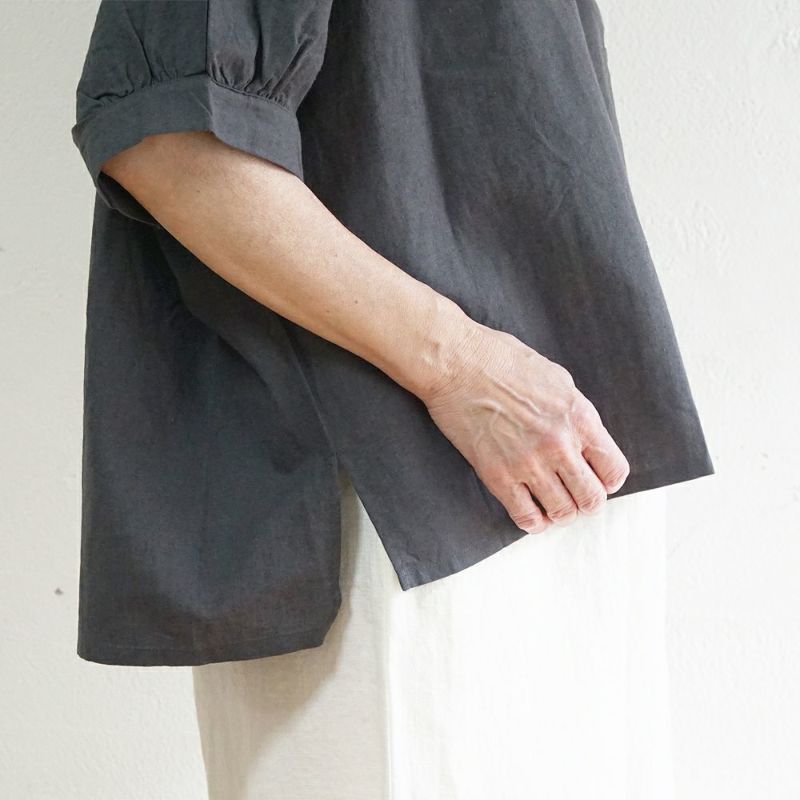 Branch m‘.,ブランチエム,ナチュラル,30代,40代,50代,60代,リネン,ゆったり,blouse,ブラウス,半袖,コットンリネン,ドルマンブラウス,ドルマンスリーブ