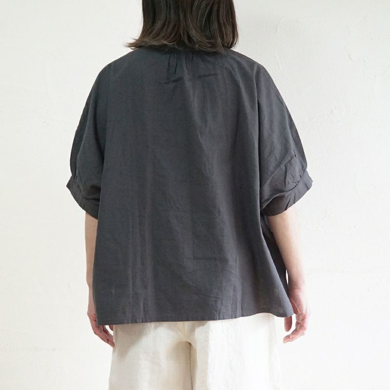 Branch m‘.,ブランチエム,ナチュラル,30代,40代,50代,60代,リネン,ゆったり,blouse,ブラウス,半袖,コットンリネン,ドルマンブラウス,ドルマンスリーブ