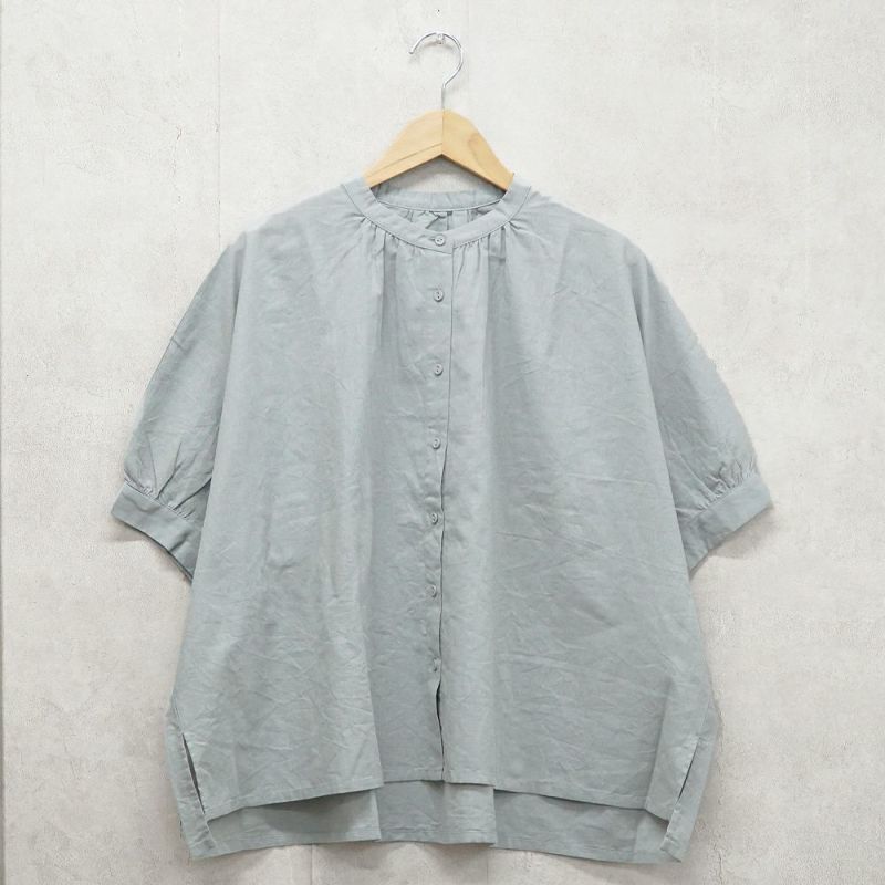 Branch m‘.,ブランチエム,ナチュラル,30代,40代,50代,60代,リネン,ゆったり,blouse,ブラウス,半袖,コットンリネン,ドルマンブラウス,ドルマンスリーブ