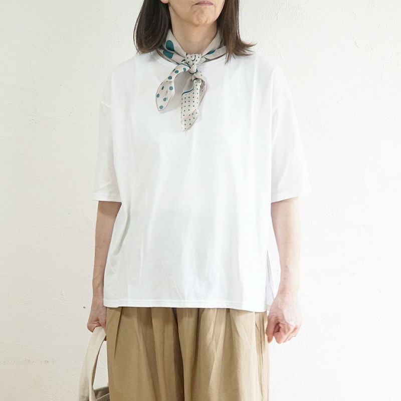 Branch m‘.,ブランチエム,ナチュラル,30代,40代,50代,60代,コットン,ゆったり,綿,Tシャツ,ビッグシルエット,オーバーシルエット,オーバーサイズ,カットソー,５分袖,５分袖Tシャツ