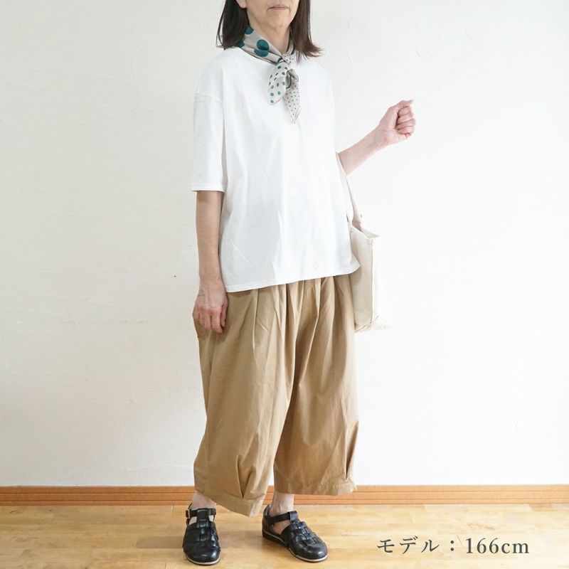 Branch m‘.,ブランチエム,ナチュラル,30代,40代,50代,60代,コットン,ゆったり,綿,Tシャツ,ビッグシルエット,オーバーシルエット,オーバーサイズ,カットソー,５分袖,５分袖Tシャツ