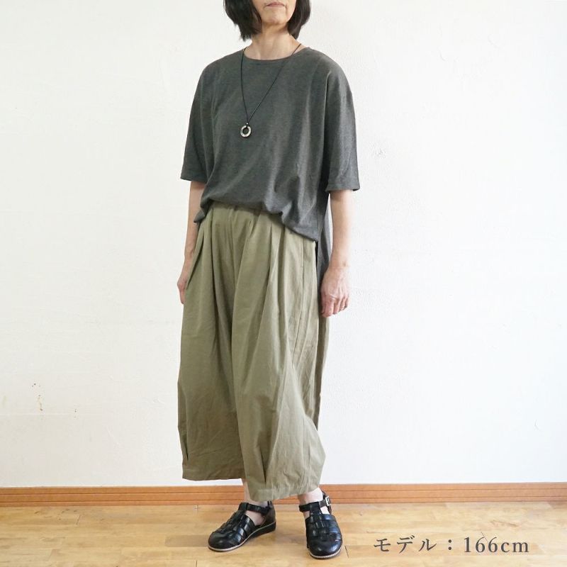 Branch m‘.,ブランチエム,ナチュラル,30代,40代,50代,60代,コットン,ゆったり,綿,Tシャツ,ビッグシルエット,オーバーシルエット,オーバーサイズ,カットソー,５分袖,５分袖Tシャツ