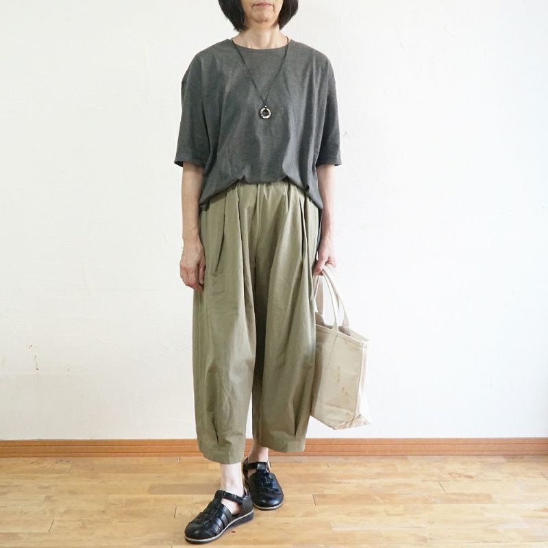 Branch m‘.,ブランチエム,ナチュラル,30代,40代,50代,60代,コットン,ゆったり,綿,Tシャツ,ビッグシルエット,オーバーシルエット,オーバーサイズ,カットソー,５分袖,５分袖Tシャツ