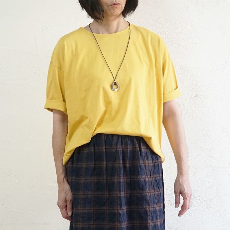 Branch m‘.,ブランチエム,ナチュラル,30代,40代,50代,60代,コットン,ゆったり,綿,Tシャツ,ビッグシルエット,オーバーシルエット,オーバーサイズ,カットソー,５分袖,５分袖Tシャツ