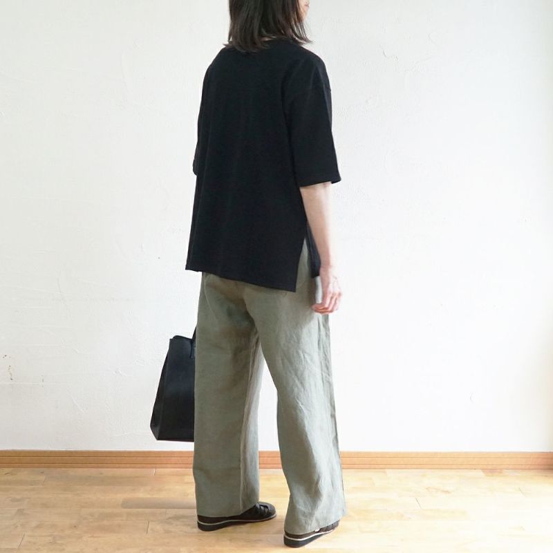Branch m‘.,ブランチエム,ナチュラル,30代,40代,50代,60代,コットン,ゆったり,綿,Tシャツ,ビッグシルエット,オーバーシルエット,オーバーサイズ,カットソー,５分袖,５分袖Tシャツ