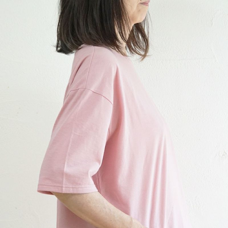 Branch m‘.,ブランチエム,ナチュラル,30代,40代,50代,60代,コットン,ゆったり,綿,Tシャツ,ビッグシルエット,オーバーシルエット,オーバーサイズ,カットソー,５分袖,５分袖Tシャツ