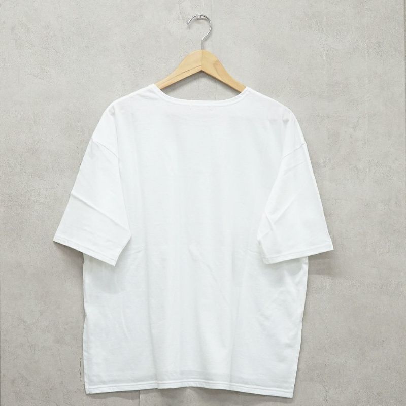 Branch m‘.,ブランチエム,ナチュラル,30代,40代,50代,60代,コットン,ゆったり,綿,Tシャツ,ビッグシルエット,オーバーシルエット,オーバーサイズ,カットソー,５分袖,５分袖Tシャツ