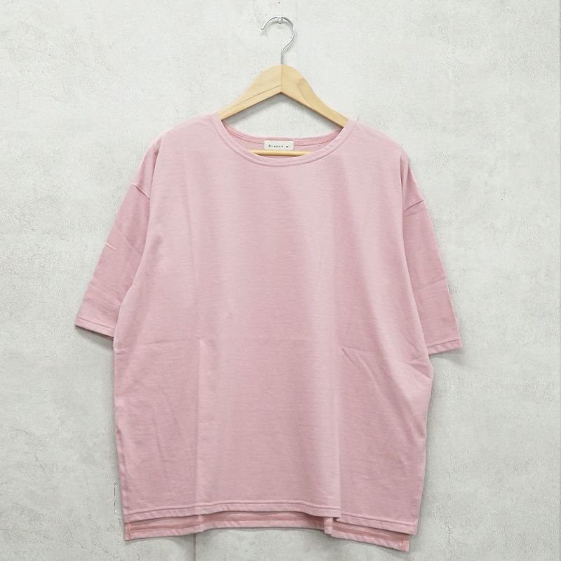 Branch m‘.,ブランチエム,ナチュラル,30代,40代,50代,60代,コットン,ゆったり,綿,Tシャツ,ビッグシルエット,オーバーシルエット,オーバーサイズ,カットソー,５分袖,５分袖Tシャツ