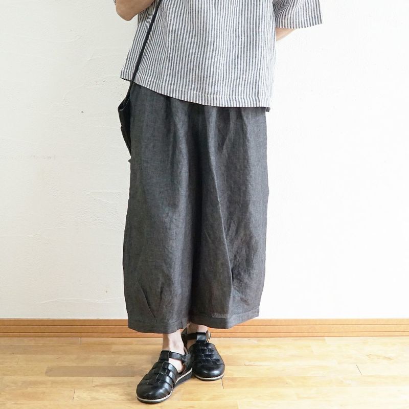 Branch m‘.,ブランチエム,ナチュラル,30代,40代,50代,60代,コーデセット,コーディネートセット,セット売り,ゆったり,ブラウス,プルオーバー,リネンブラウス,ストライプブラウス,ワイドパンツ,リネンパンツ,バルーンパンツ