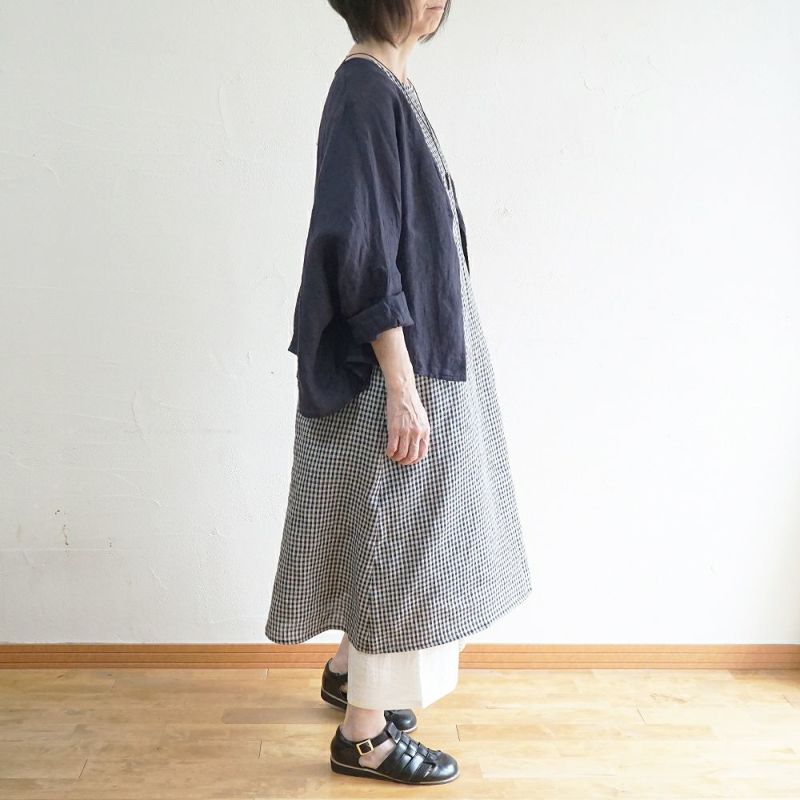 Branch m‘.,ブランチエム,ナチュラル,30代,40代,50代,60代,リネン,ゆったり,ワンピース,リネンワンピース,ノースリーブワンピース,花柄,花柄ワンピース,チェック,ギンガムチェック,チェックワンピース