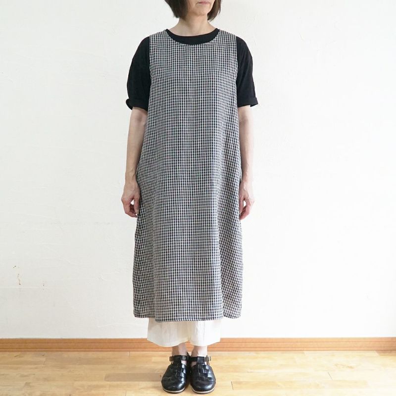 Branch m‘.,ブランチエム,ナチュラル,30代,40代,50代,60代,リネン,ゆったり,ワンピース,リネンワンピース,ノースリーブワンピース,花柄,花柄ワンピース,チェック,ギンガムチェック,チェックワンピース