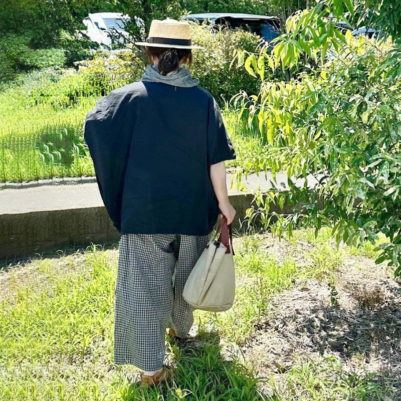Branch m‘.,ブランチエム,ナチュラル,30代,40代,50代,60代,リネン,ゆったり,パンツ,リネンパンツ,ワイドパンツ,ギャザーパンツ,花柄パンツ,花柄,チェック,ギンガムチェック,チェックパンツ,スカパン 