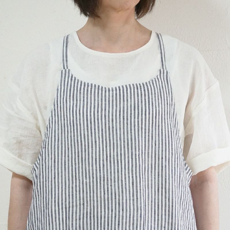 Branch m‘.,ブランチエム,ナチュラル,30代,40代,50代,60代,リネン,ゆったり,ワンピース,リネンワンピース,ストライプワンピース,ストライプ,キャミソールワンピース,キャミワンピ