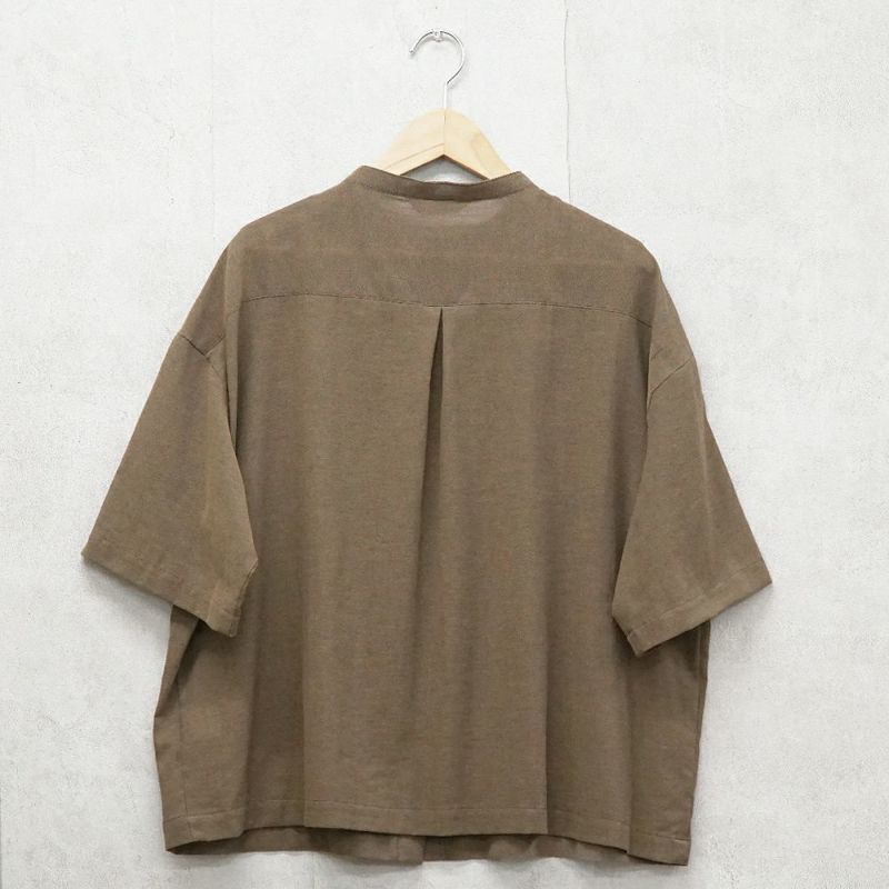 Branch m‘.,ブランチエム,ナチュラル,30代,40代,50代,60代,コットン,綿,ゆったり,ブラウス,コットンブラウス,バンドカラーブラウス,スタンドカラーブラウス,コットンシャツ,シャツ,５分袖,コットンボイルガーゼ,