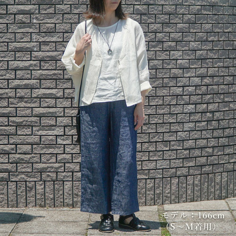 Branch m‘.,ブランチエム,ナチュラル,30代,40代,50代,60代,リネン,麻,ゆったり,パンツ,デニム,デニムパンツ,リネンデニム,ワイドパンツ,ワイドストレートパンツ,ストレートパンツ,デニムワイドパンツ,