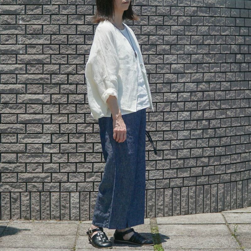 Branch m‘.,ブランチエム,ナチュラル,30代,40代,50代,60代,リネン,麻,ゆったり,パンツ,デニム,デニムパンツ,リネンデニム,ワイドパンツ,ワイドストレートパンツ,ストレートパンツ,デニムワイドパンツ,