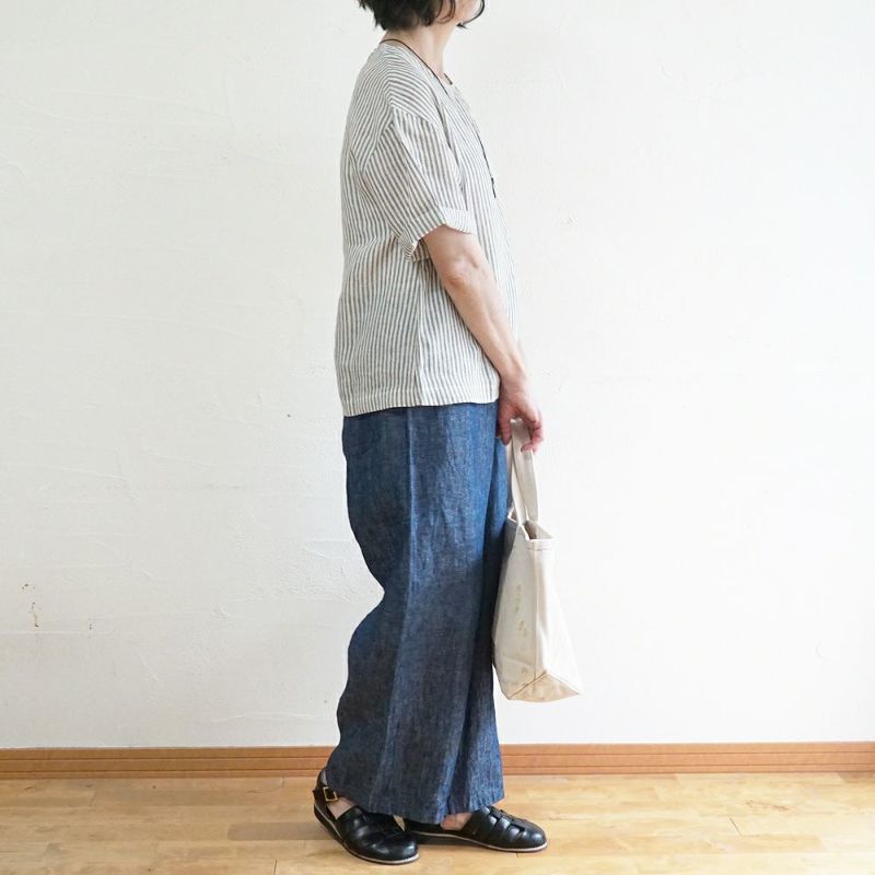 Branch m‘.,ブランチエム,ナチュラル,30代,40代,50代,60代,リネン,麻,ゆったり,パンツ,デニム,デニムパンツ,リネンデニム,ワイドパンツ,ワイドストレートパンツ,ストレートパンツ,デニムワイドパンツ,
