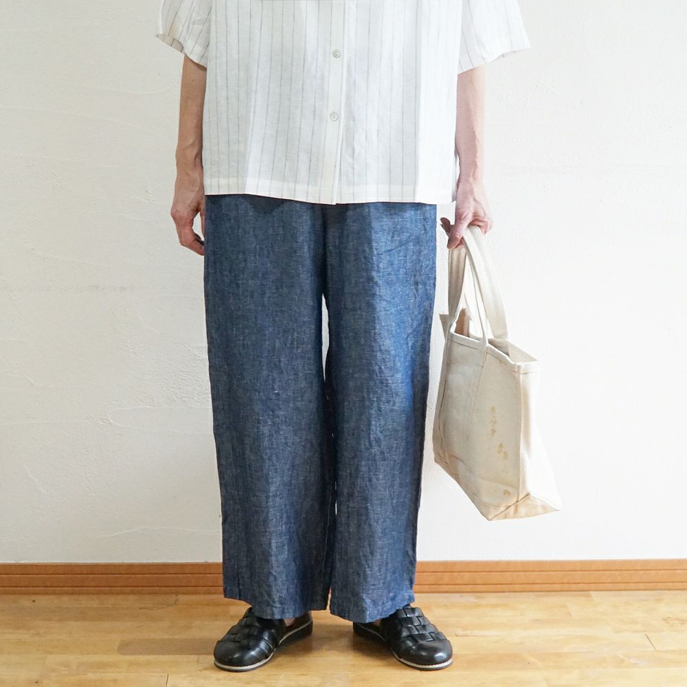 Branch m‘.,ブランチエム,ナチュラル,30代,40代,50代,60代,リネン,麻,ゆったり,パンツ,デニム,デニムパンツ,リネンデニム,ワイドパンツ,ワイドストレートパンツ,ストレートパンツ,デニムワイドパンツ,