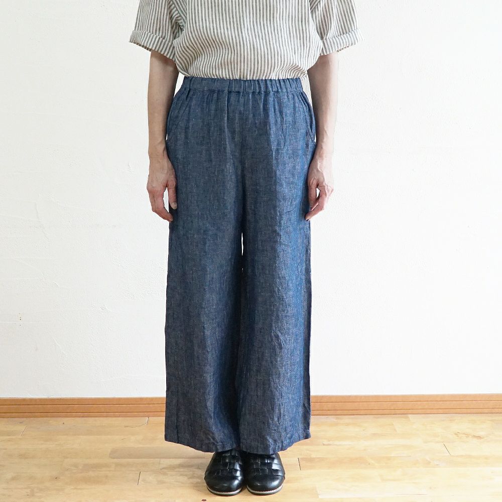 Branch m‘.,ブランチエム,ナチュラル,30代,40代,50代,60代,リネン,麻,ゆったり,パンツ,デニム,デニムパンツ,リネンデニム,ワイドパンツ,ワイドストレートパンツ,ストレートパンツ,デニムワイドパンツ,