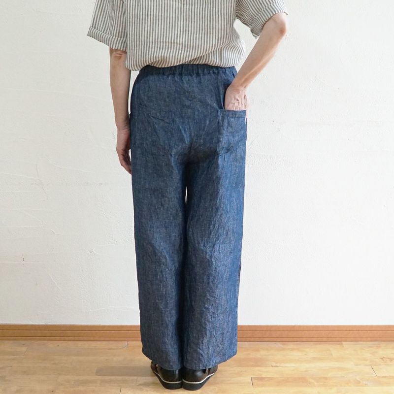 Branch m‘.,ブランチエム,ナチュラル,30代,40代,50代,60代,リネン,麻,ゆったり,パンツ,デニム,デニムパンツ,リネンデニム,ワイドパンツ,ワイドストレートパンツ,ストレートパンツ,デニムワイドパンツ,