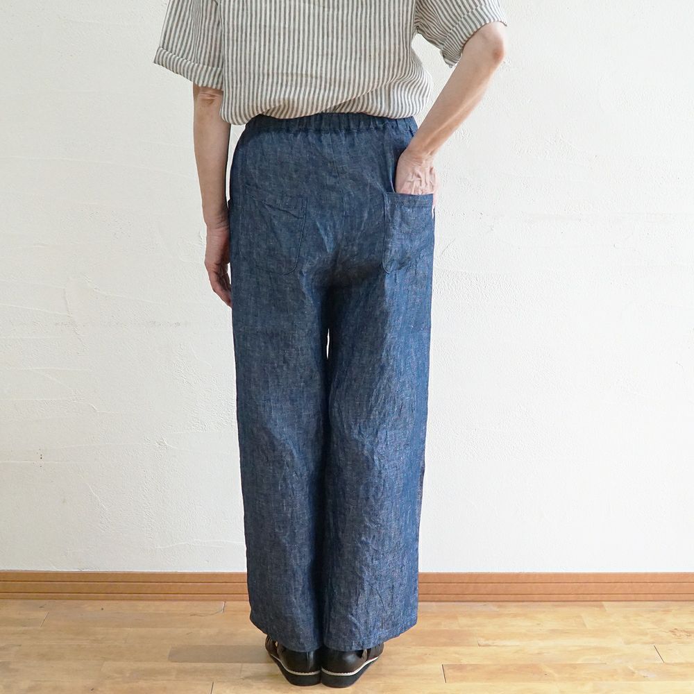Branch m‘.,ブランチエム,ナチュラル,30代,40代,50代,60代,リネン,麻,ゆったり,パンツ,デニム,デニムパンツ,リネンデニム,ワイドパンツ,ワイドストレートパンツ,ストレートパンツ,デニムワイドパンツ,