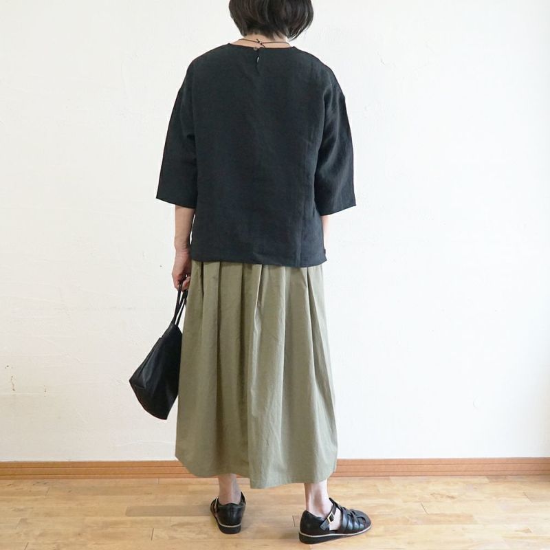 Branch m‘.,ブランチエム,ナチュラル,30代,40代,50代,60代,リネン,ゆったり,麻,コットンリネン,綿麻,スカート,チノスカート,タックスカート,フレアスカート