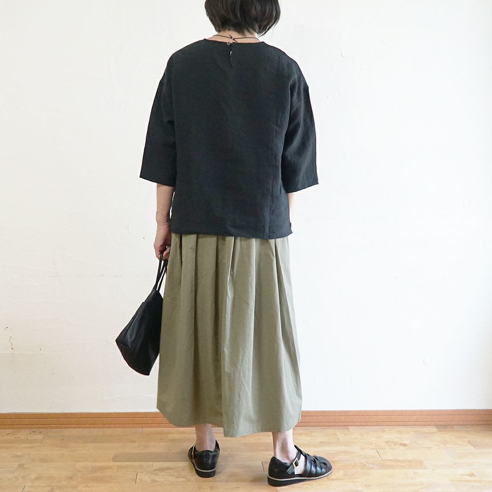 Branch m‘.,ブランチエム,ナチュラル,30代,40代,50代,60代,リネン,ゆったり,麻,コットンリネン,綿麻,スカート,チノスカート,タックスカート,フレアスカート