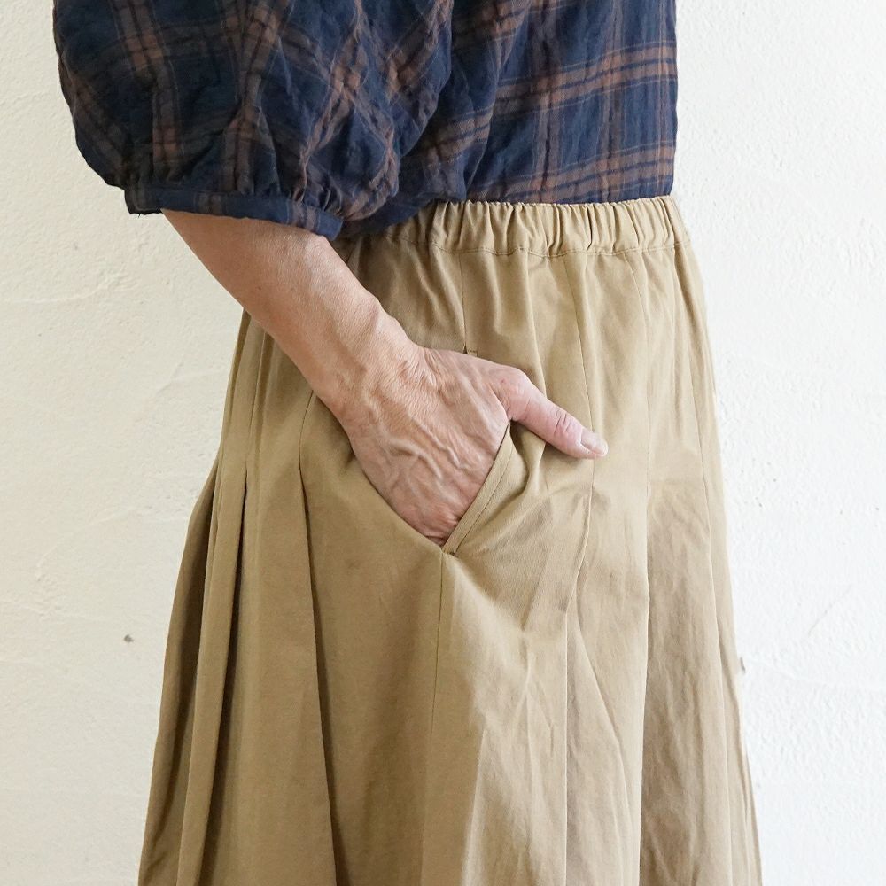 Branch m‘.,ブランチエム,ナチュラル,30代,40代,50代,60代,リネン,ゆったり,麻,コットンリネン,綿麻,スカート,チノスカート,タックスカート,フレアスカート