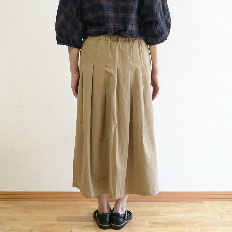 Branch m‘.,ブランチエム,ナチュラル,30代,40代,50代,60代,リネン,ゆったり,麻,コットンリネン,綿麻,スカート,チノスカート,タックスカート,フレアスカート