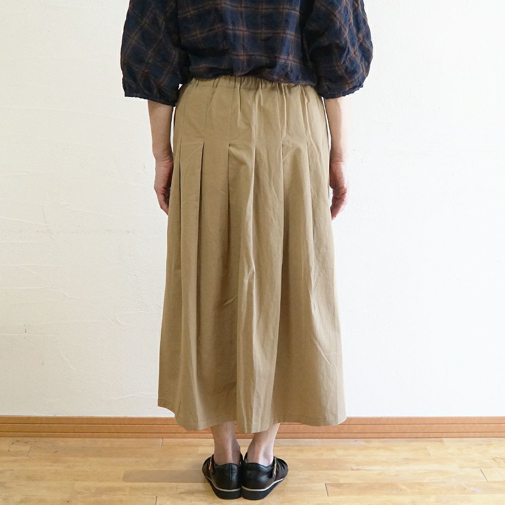 Branch m‘.,ブランチエム,ナチュラル,30代,40代,50代,60代,リネン,ゆったり,麻,コットンリネン,綿麻,スカート,チノスカート,タックスカート,フレアスカート