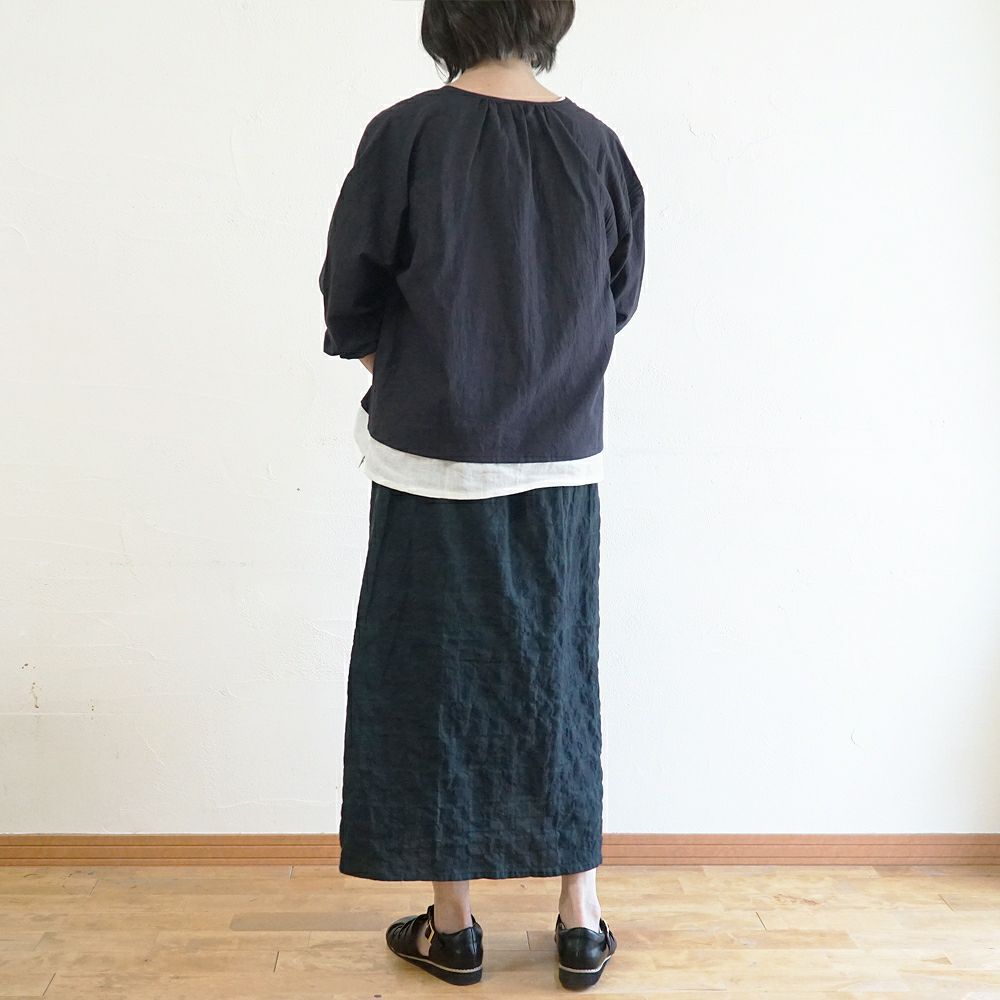 Branch m‘.,ブランチエム,ナチュラル,30代,40代,50代,60代,コットン,ゆったり,綿,チェック,スカート,ギャザースカート,チェックスカート,シャーリングチェック,