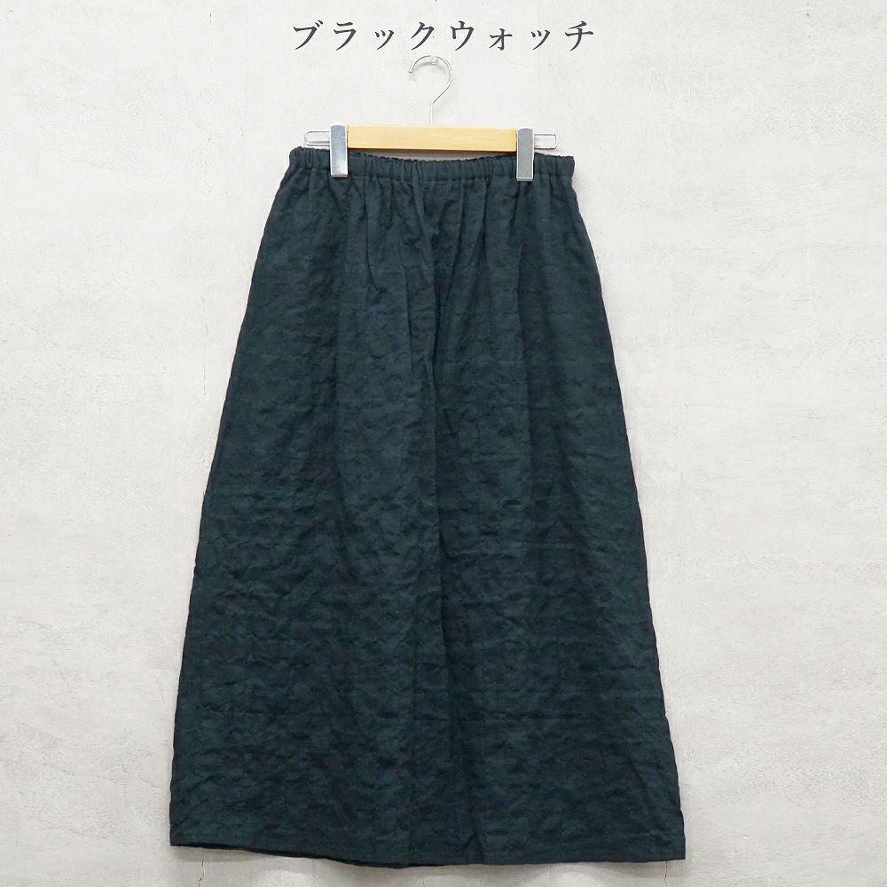 Branch m‘.,ブランチエム,ナチュラル,30代,40代,50代,60代,コットン,ゆったり,綿,チェック,スカート,ギャザースカート,チェックスカート,シャーリングチェック,