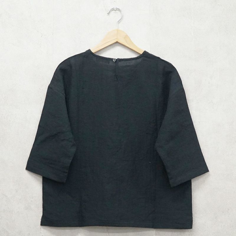Branch m‘.,ブランチエム,ナチュラル,30代,40代,50代,60代,リネン,ゆったり,ブラウス,リネンブラウス,7分袖,プルオーバー,プルオーバーブラウス, Tシャツ