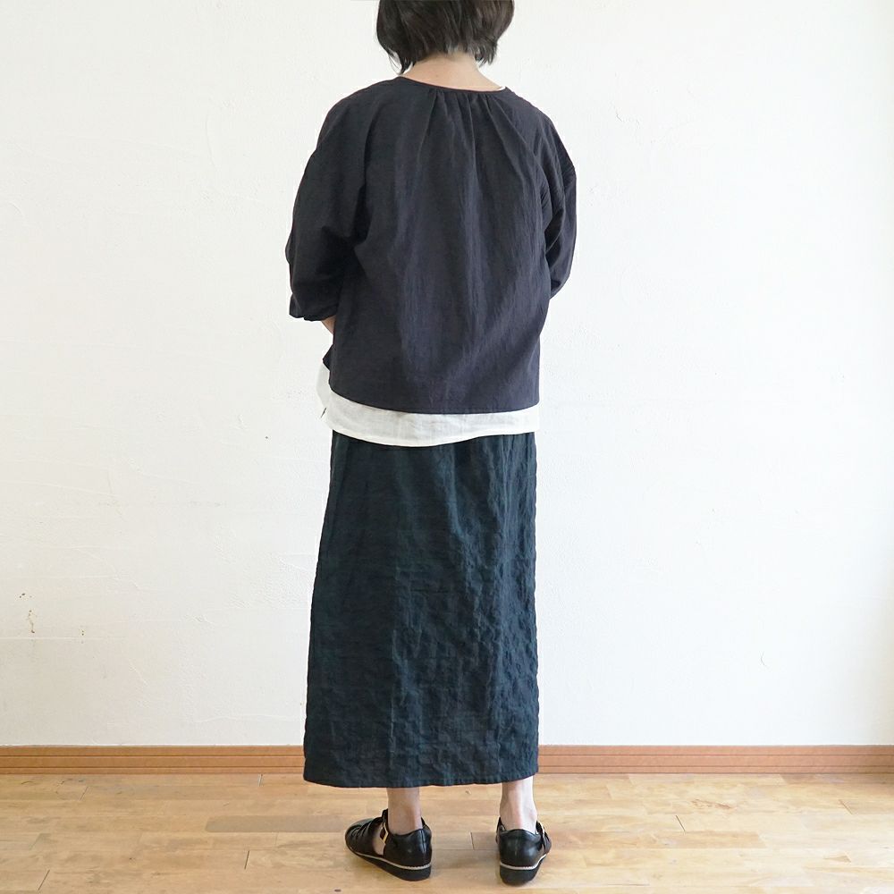 Branch m‘.,ブランチエム,ナチュラル,30代,40代,50代,60代,コットン,綿,ゆったり,ブラウス,コットンブラウス,綿ローン,東炊き,シアーブラウス,シアーシャツ,ノーカラーブラウス