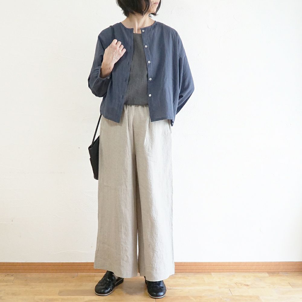 Branch m‘.,ブランチエム,ナチュラル,30代,40代,50代,60代,コットン,綿,ゆったり,ブラウス,コットンブラウス,綿ローン,東炊き,シアーブラウス,シアーシャツ,ノーカラーブラウス