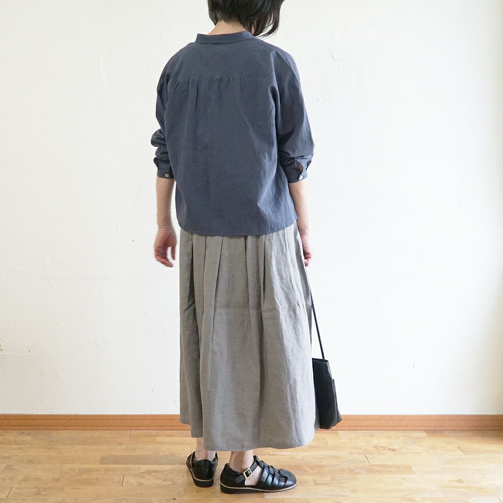 Branch m‘.,ブランチエム,ナチュラル,30代,40代,50代,60代,コットン,綿,ゆったり,ブラウス,コットンブラウス,綿ローン,東炊き,シアーブラウス,シアーシャツ,ノーカラーブラウス