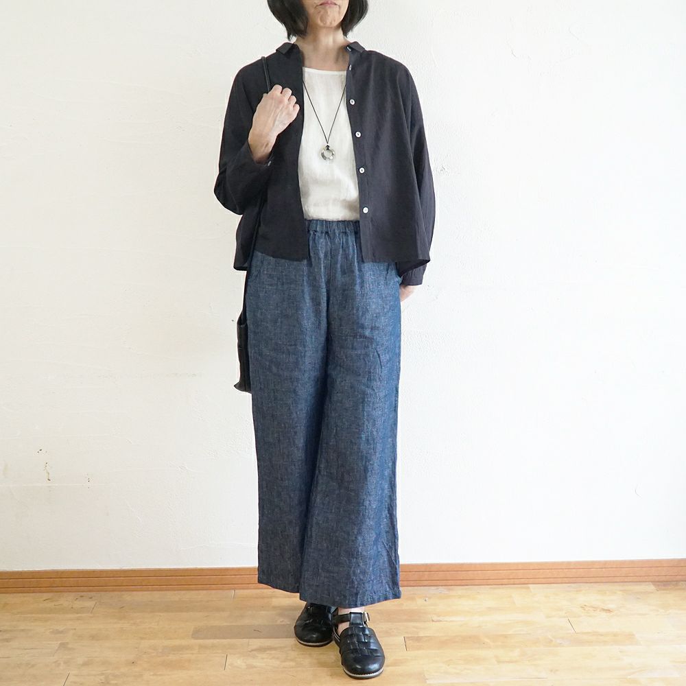 Branch m‘.,ブランチエム,ナチュラル,30代,40代,50代,60代,コットン,綿,ゆったり,ブラウス,コットンブラウス,綿ローン,東炊き,シアーブラウス,シアーシャツ,ノーカラーブラウス