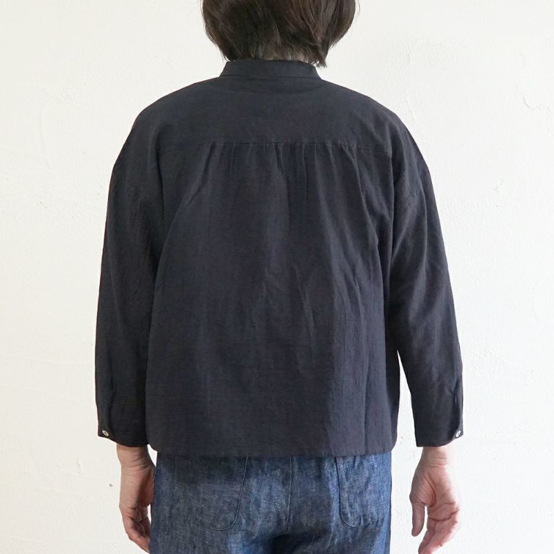 Branch m‘.,ブランチエム,ナチュラル,30代,40代,50代,60代,コットン,綿,ゆったり,ブラウス,コットンブラウス,綿ローン,東炊き,シアーブラウス,シアーシャツ,ノーカラーブラウス