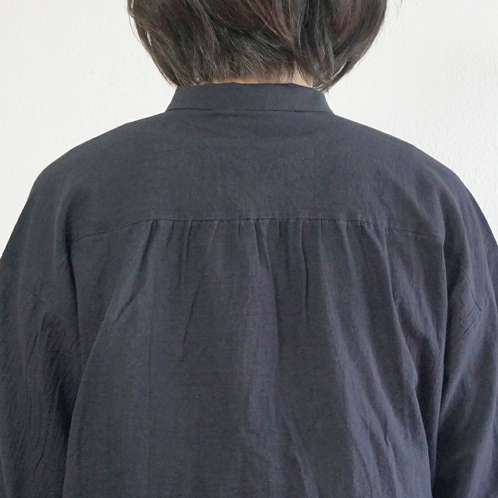 Branch m‘.,ブランチエム,ナチュラル,30代,40代,50代,60代,コットン,綿,ゆったり,ブラウス,コットンブラウス,綿ローン,東炊き,シアーブラウス,シアーシャツ,ノーカラーブラウス