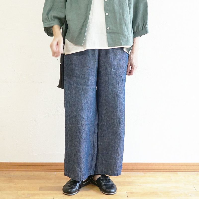 Branch m‘.,ブランチエム,ナチュラル,30代,40代,50代,60代,コーデセット,コーディネートセット,セット売り,ゆったり,blouse,ブラウス,リネン,リネンブラウス,ドルマンブラウス,デニム,リネンデニム,デニムパンツ,デニムコーデ,ストレートパンツ,ストレートデニム,ワイドパンツ,