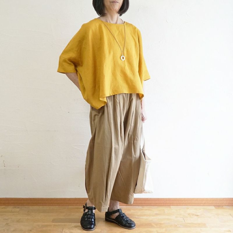 Branch m‘.,ブランチエム,ナチュラル,30代,40代,50代,60代,リネン,ゆったり,ブラウス,リネンブラウス,プルオーバー,プルオーバーブラウス,Tシャツ 