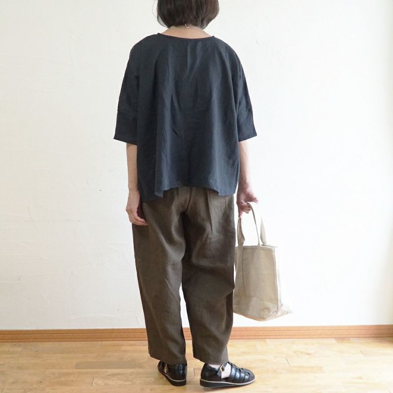 Branch m‘.,ブランチエム,ナチュラル,30代,40代,50代,60代,リネン,ゆったり,ブラウス,リネンブラウス,プルオーバー,プルオーバーブラウス,Tシャツ 