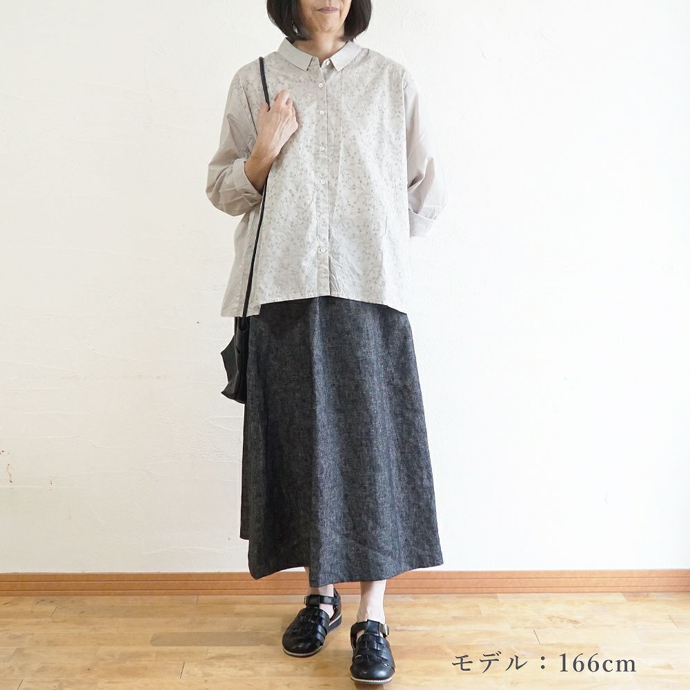 Branch m‘.,ブランチエム,ナチュラル,30代,40代,50代,60代,コットン,綿,ゆったり,blouse,ブラウス,シャツ,シャツブラウス,刺繍,刺繍ブラウス,刺繍シャツ,